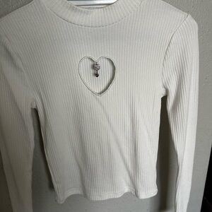 Forever 21 White Ribbed Top with Hello Kitty Design